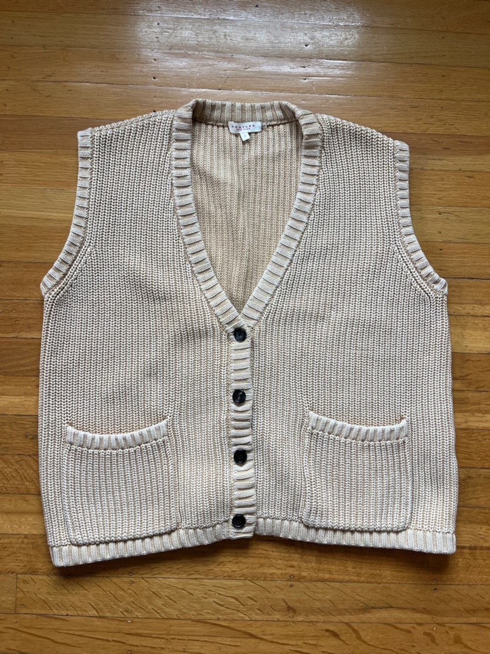 DEMY Lee eclectic grandpa sweater vest mustard yellow boxy oversized S M L y2K